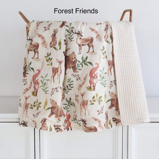 Baby Blanket | Waffle & Muslin Collection | Growing Sprouts