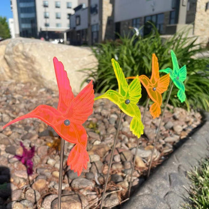 Garden Hummingbird Yard Decor | Variety 4 Pack | Shipping Included | Glowing Creation