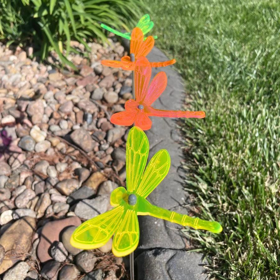 Small Dragonfly Yard Decor | Variety 4 Pack | Shipping Included | Glowing Creation