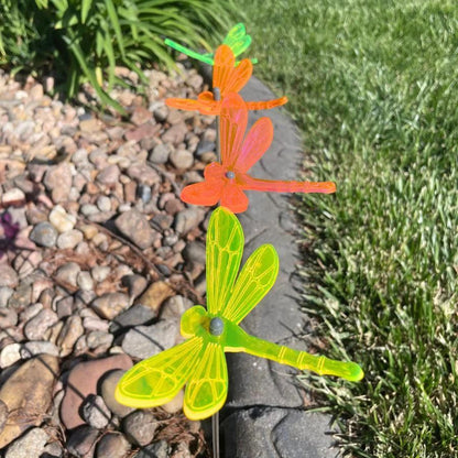 Small Dragonfly Yard Decor | Variety 4 Pack | Shipping Included | Glowing Creation