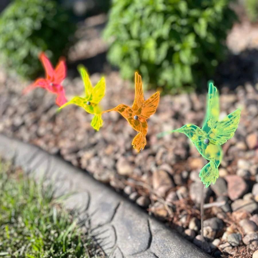 Garden Hummingbird Yard Decor | Variety 4 Pack | Shipping Included | Glowing Creation