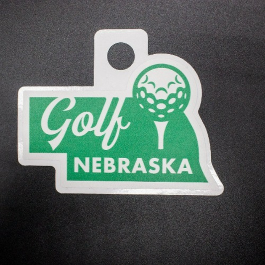 Golf Nebraska Weather Resistant Sticker | HEARTlandia
