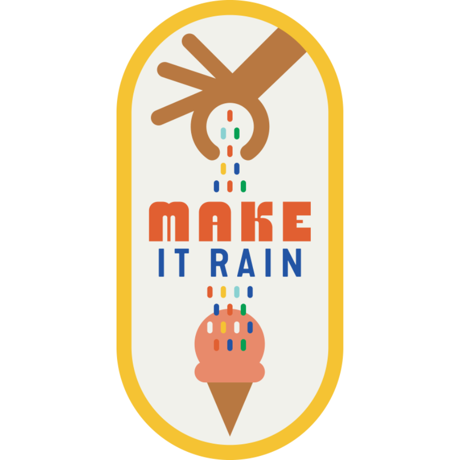 Make It Rain Ice Cream Cone Weather Resistant Sticker | HEARTlandia