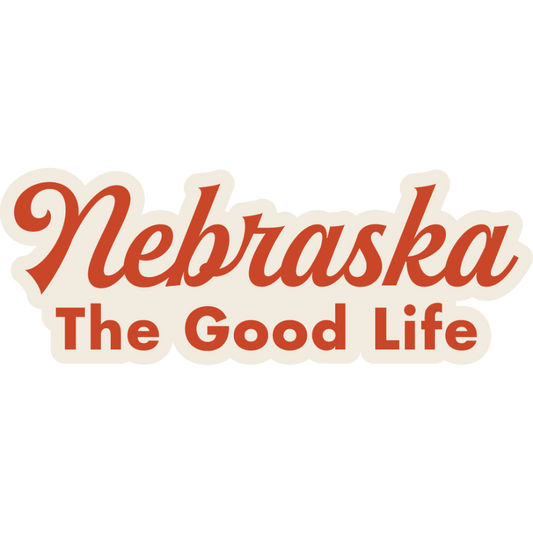 Nebraska - The Good Life Weather Resistant Sticker | HEARTlandia