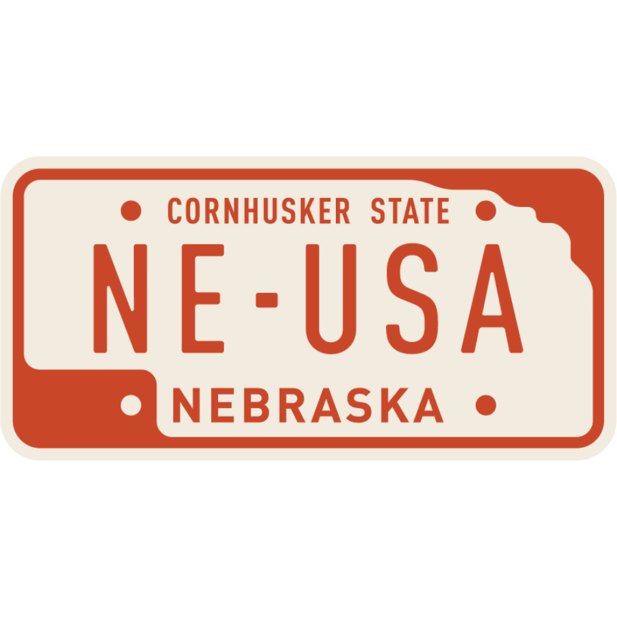 Nebraska License Plate Weather Resistant Sticker | HEARTlandia