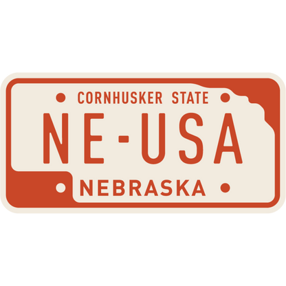 Nebraska License Plate Weather Resistant Sticker | HEARTlandia
