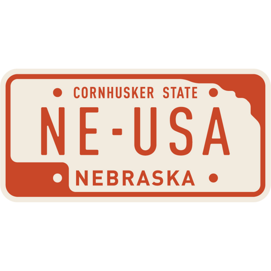Nebraska License Plate Weather Resistant Sticker | HEARTlandia