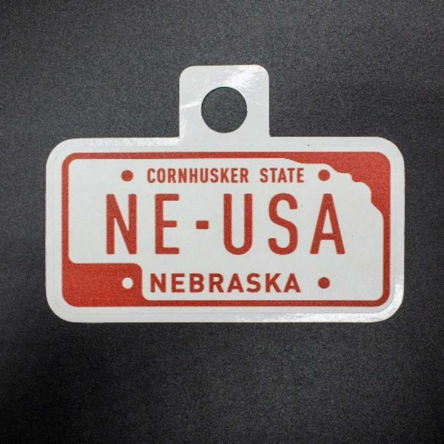 Nebraska License Plate Weather Resistant Sticker | HEARTlandia