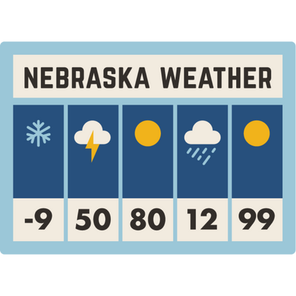 Nebraska Weather Weather Resistant Sticker | HEARTlandia