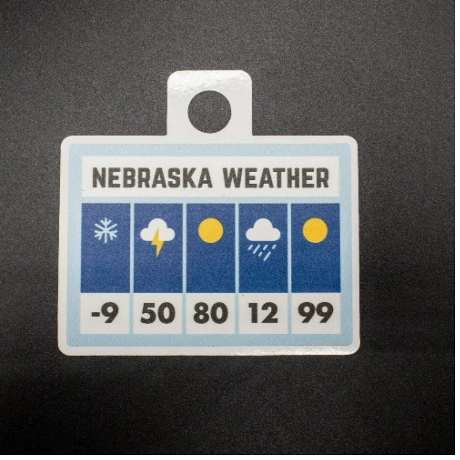 Nebraska Weather Weather Resistant Sticker | HEARTlandia