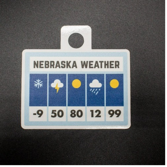 Nebraska Weather Weather Resistant Sticker | HEARTlandia