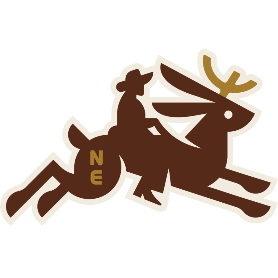 Ride Em Cowboy on a Nebraska Jackalope Weather Resistant Sticker | HEARTlandia