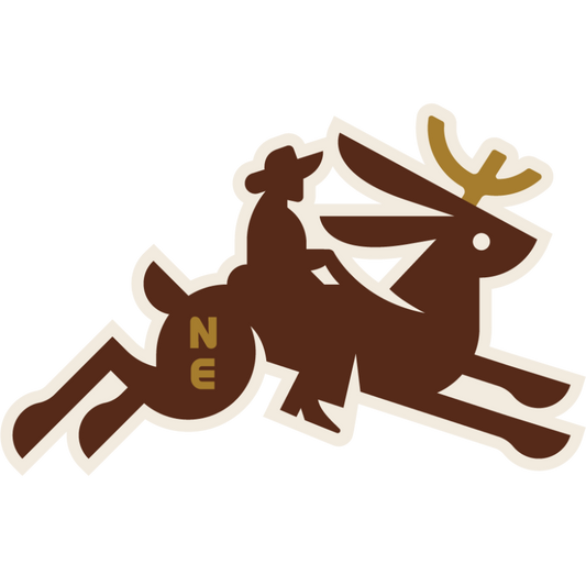 Ride Em Cowboy on a Nebraska Jackalope Weather Resistant Sticker | HEARTlandia