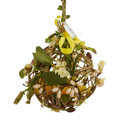 Handmade Floral Hanging Ball Decor | 6" x 6" | KJ Made