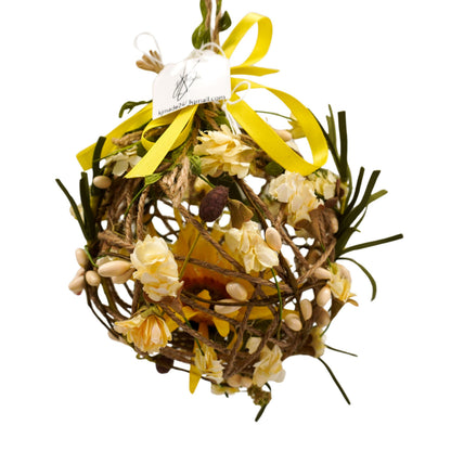 Handmade Floral Hanging Ball Decor | 6" x 6" | KJ Made