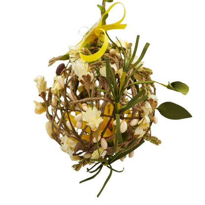 Handmade Floral Hanging Ball Decor | 6" x 6" | KJ Made
