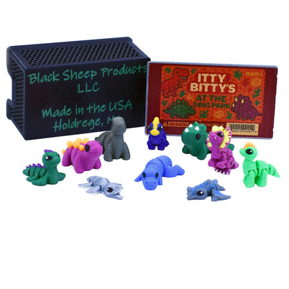 Itty Bitty's at the Dino Park | Case of 10 3D Printed Dinosaurs | Black Sheep Products LLC