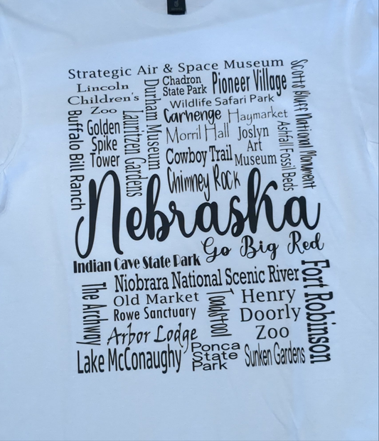 Unisex Nebraska Landmarks T-shirt white