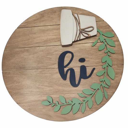 Interchangeable Pot Spilling Door Sign Honey Oak Stained *Inserts Not Included*