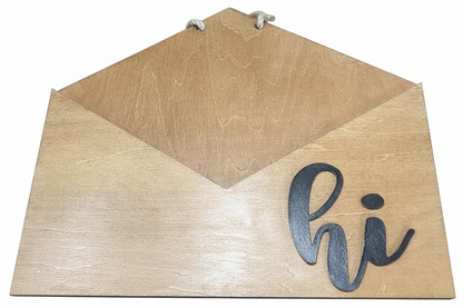 Interchangeable Envelope Door Sign Stained with Black Letter *Inserts Sold Seperately*