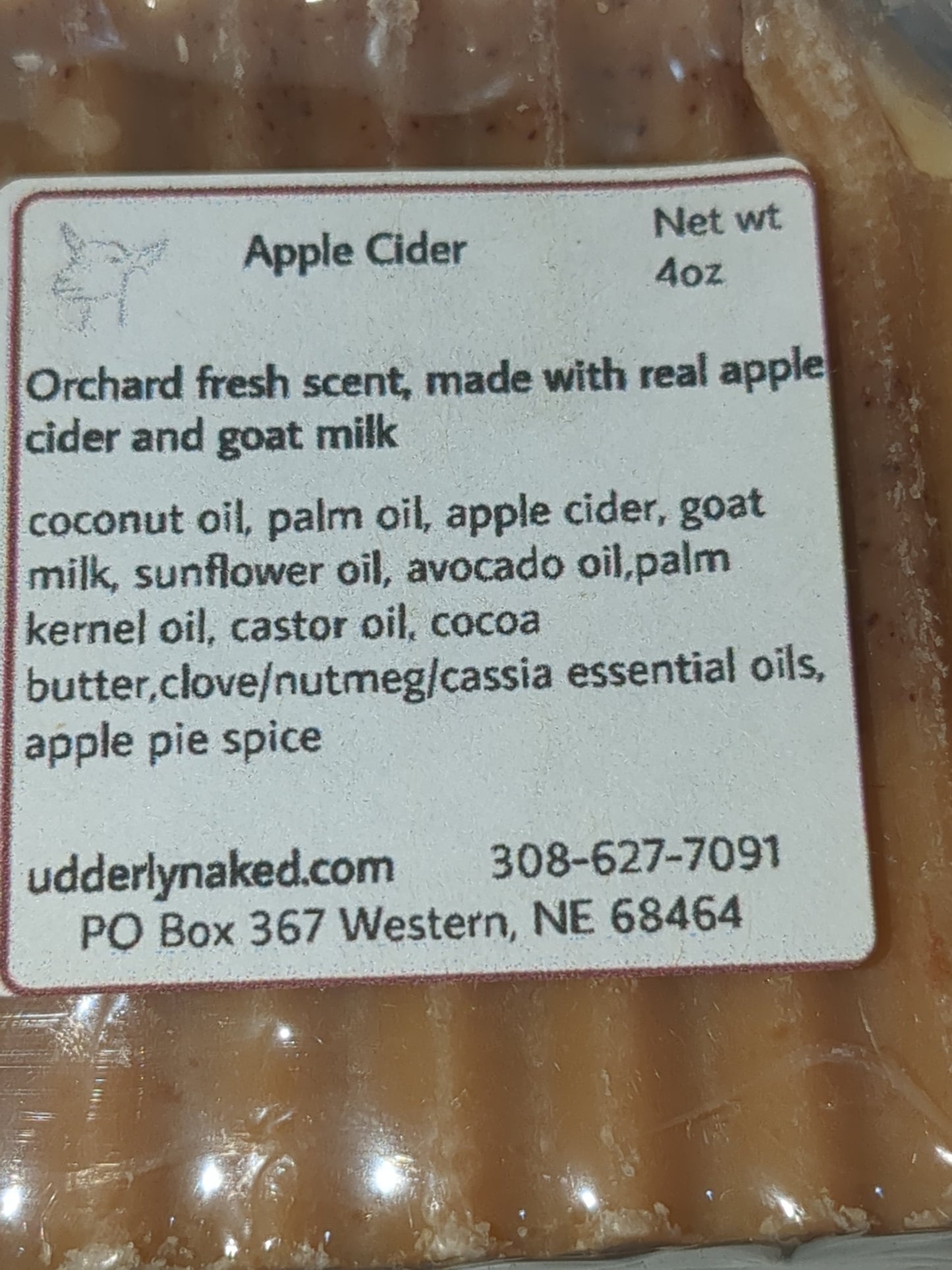 Udderly naked goat milk soap scented Apple Cider UN5