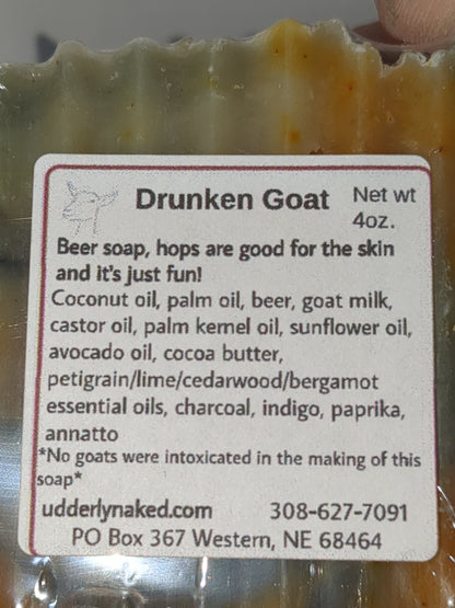 Udderly Naked goat milk soap scented Drunken Goat UN6