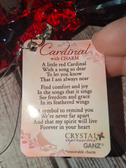 Crystal Expressions Cardinal ornament with Cardinal Charm CLEARANCE O77