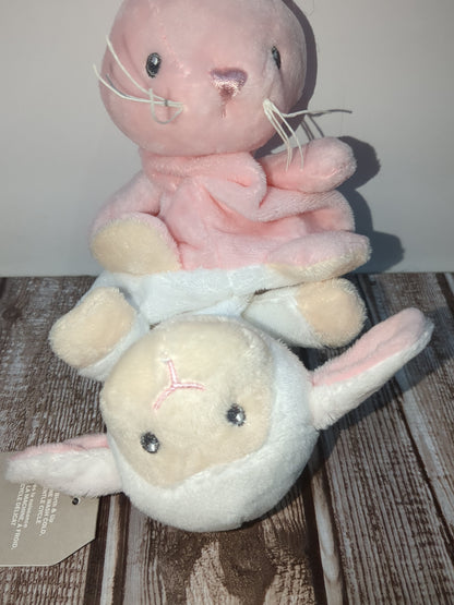 Flipsides Plushy Inside Out Bunny and Sheep Baby Gift Bb1