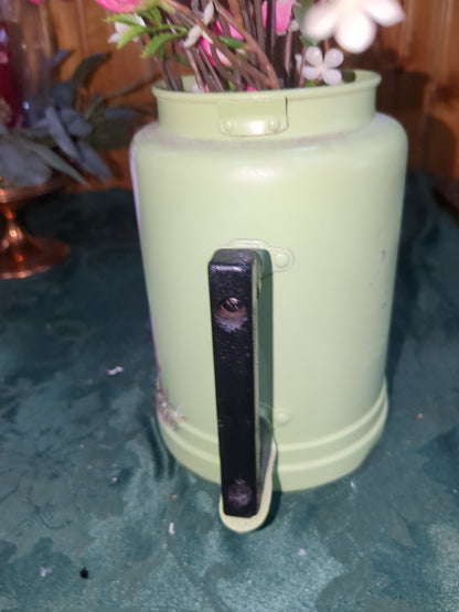 Vintage Green Aluminum Coffee Pot with a Bunny NO LID