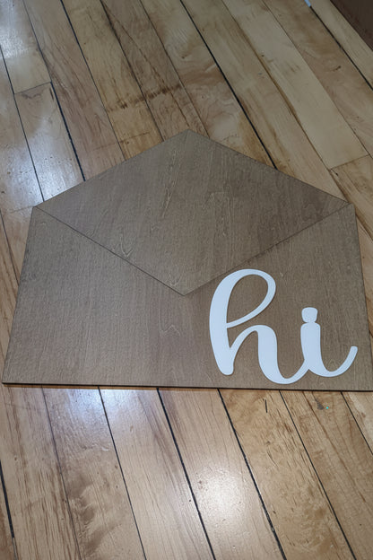Interchangeable Envelope Door Sign Stained with White Letter *Inserts Sold Seperately*