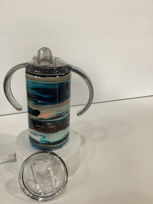 12 ounce insulated stainless steel alcohol ink sippy tumbler sc4