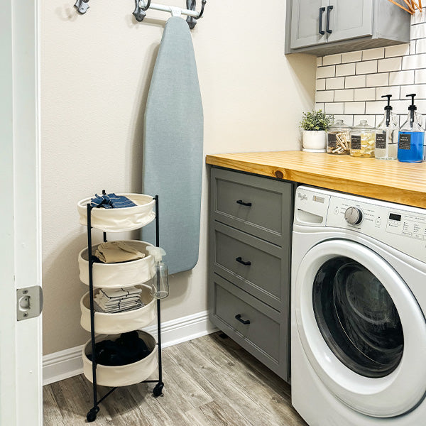 Foldable 4 Tiered Rolling Laundry Cart