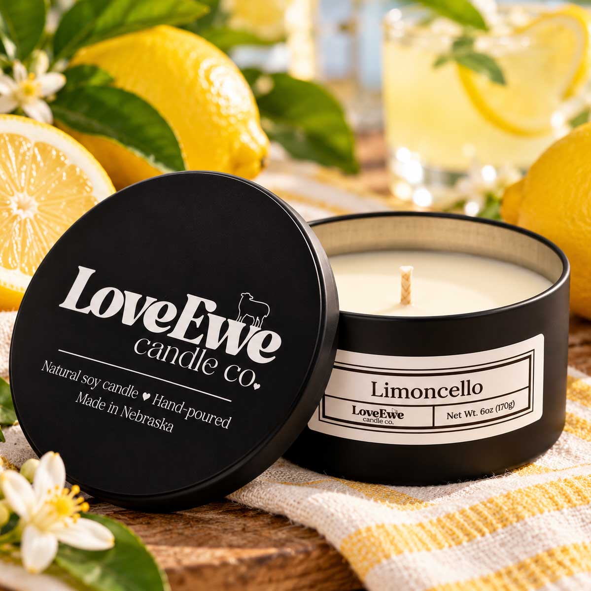 Limoncello Scented Candle | 6 oz | Love Ewe Candle Company
