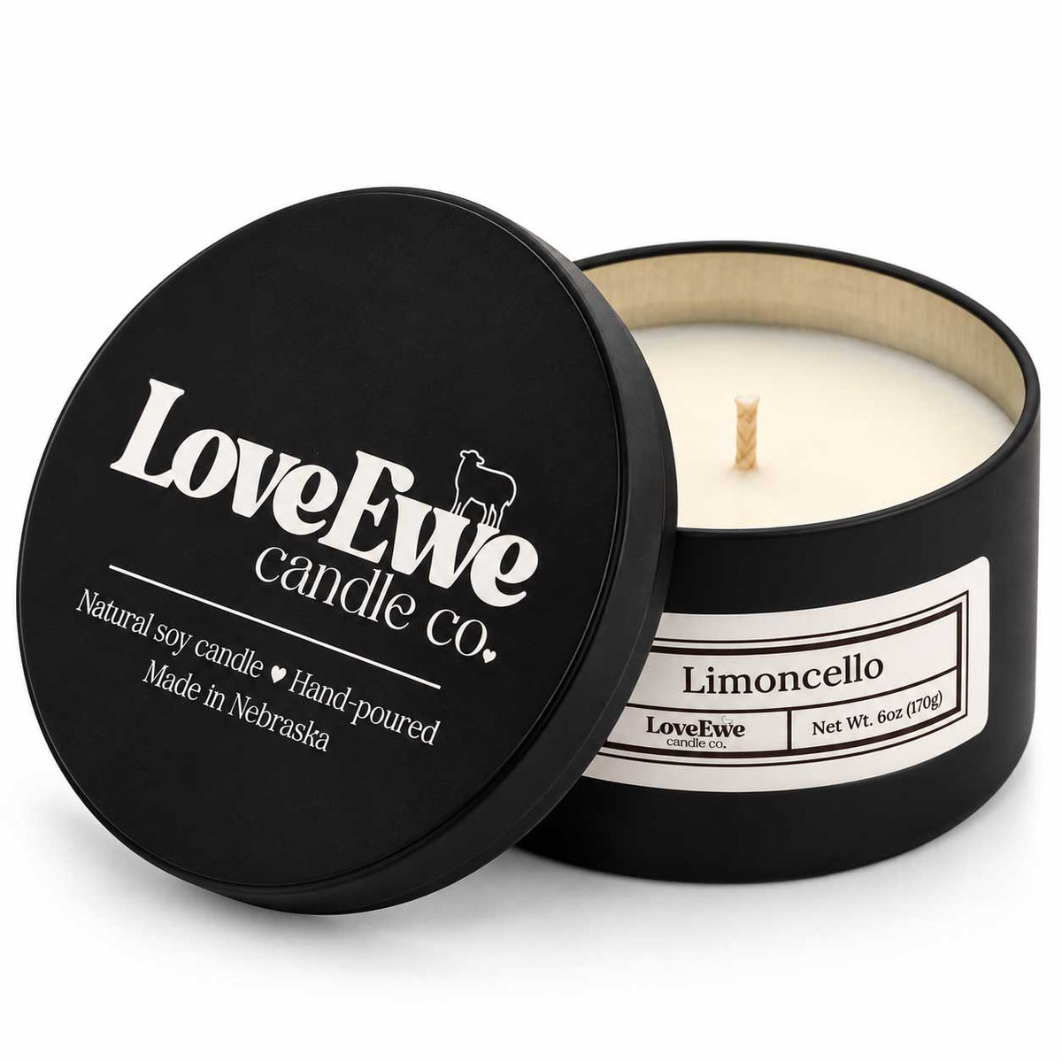 Limoncello Scented Candle | 6 oz | Love Ewe Candle Company