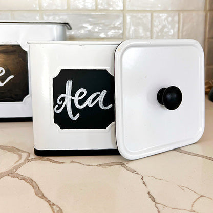Customizable Metal Kitchen Canisters, Set of Three