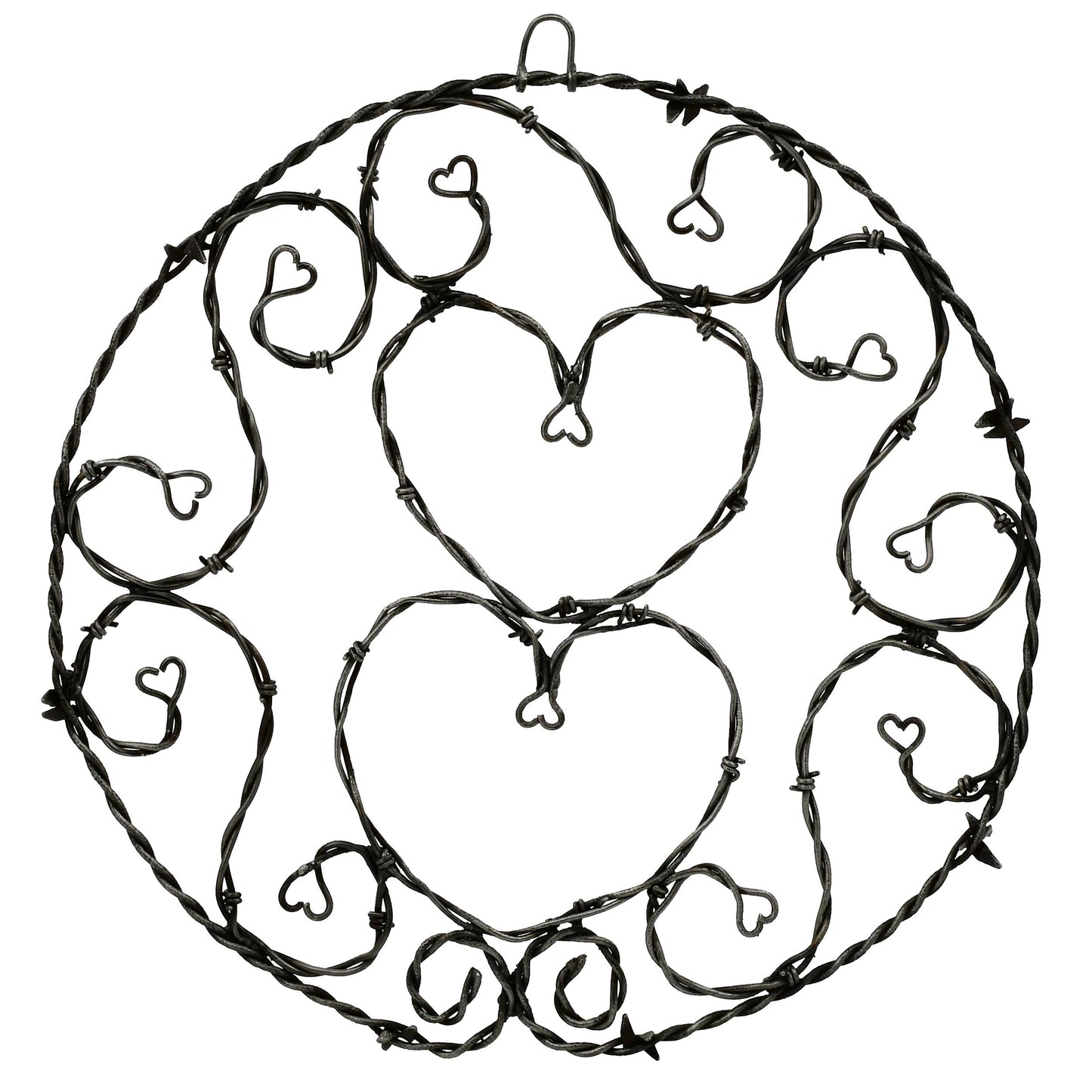 Barbed Wire Heart Wall Hanging | 14" Diameter | Mill Iron West