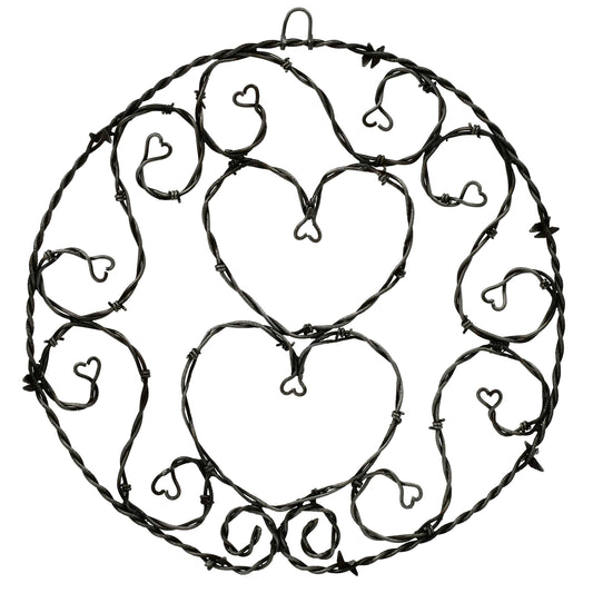 Barbed Wire Heart Wall Hanging | 14" Diameter | Mill Iron West