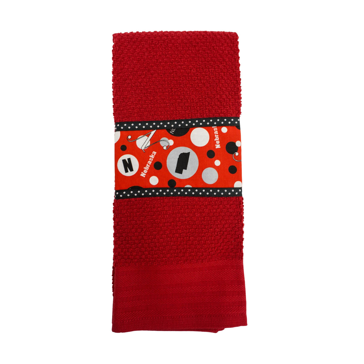Tea Towel | Multiple Designs | Lori's Specialty Designs Red Towel With Nebraska Design