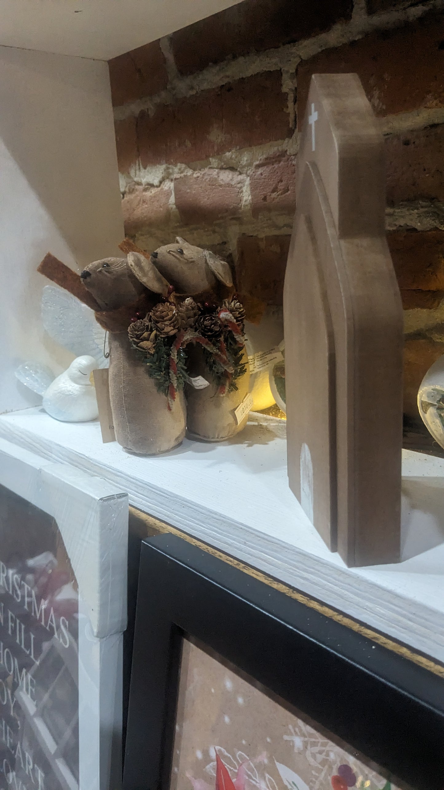 Layered Antiqued Wooden Church Sitter