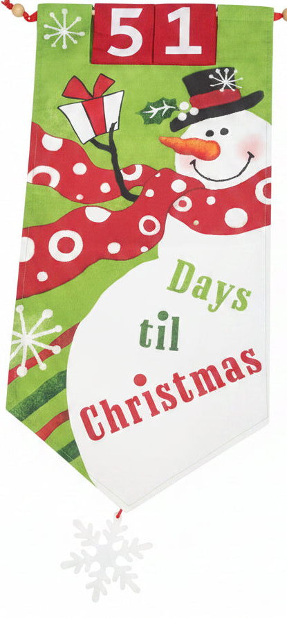 Painted Canvas Snowman Advent Christmas Countdown av5