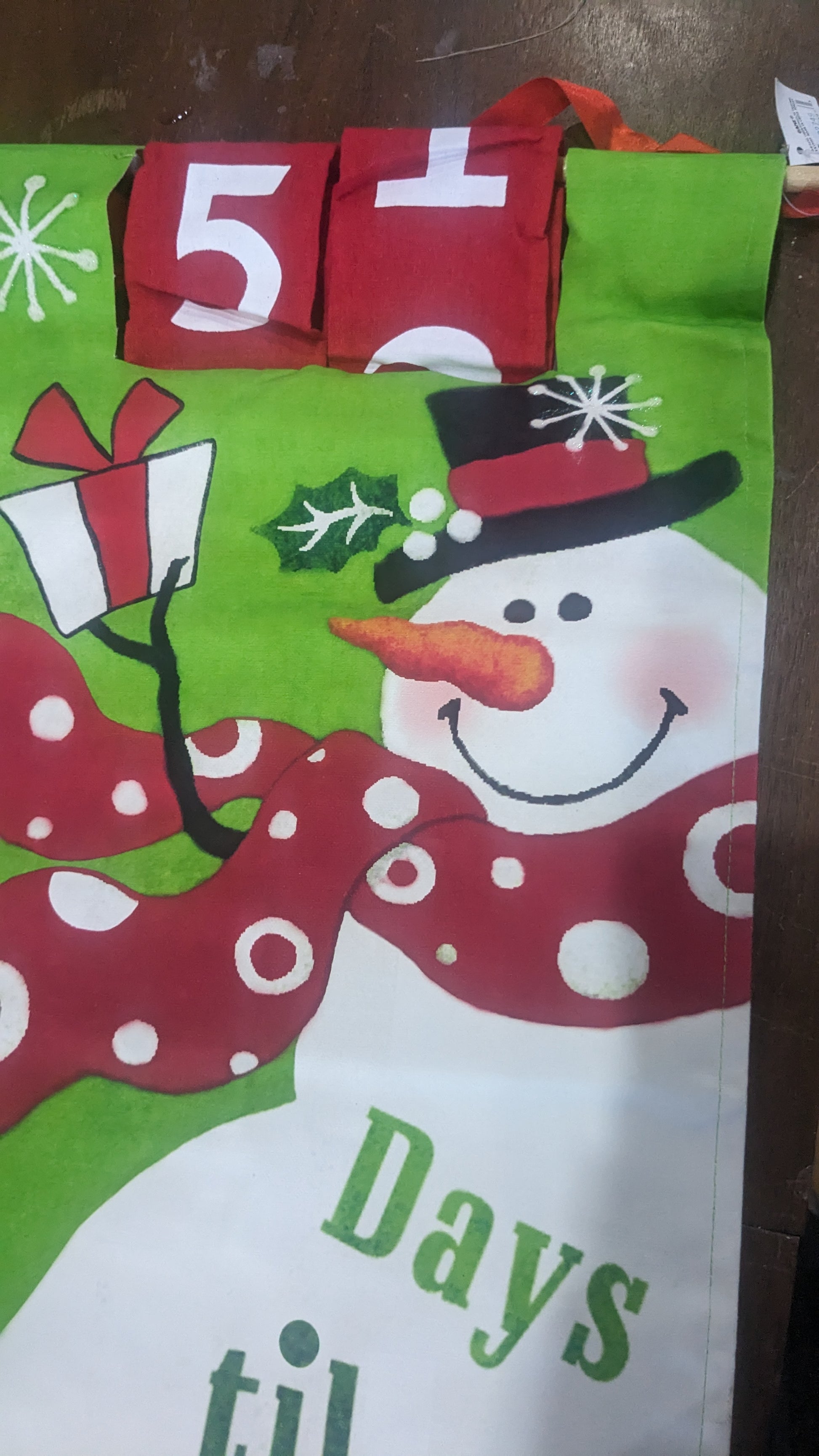 Painted Canvas Snowman Advent Christmas Countdown av5