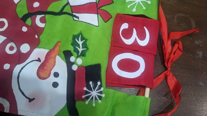 Painted Canvas Snowman Advent Christmas Countdown av5