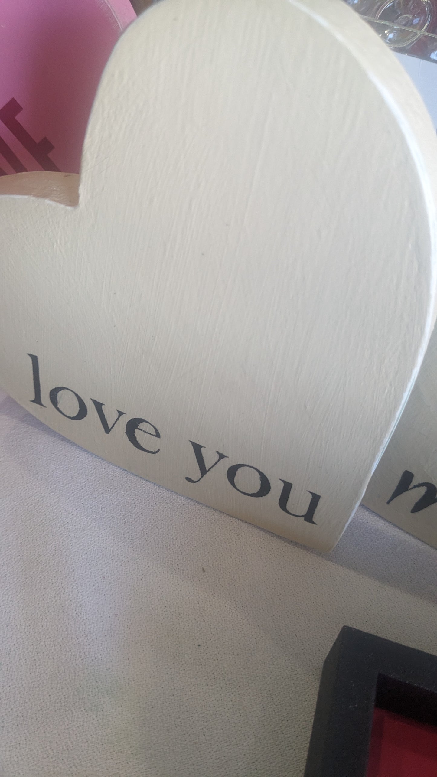 Two-piece heart Valentine's Day sign love you Love you more