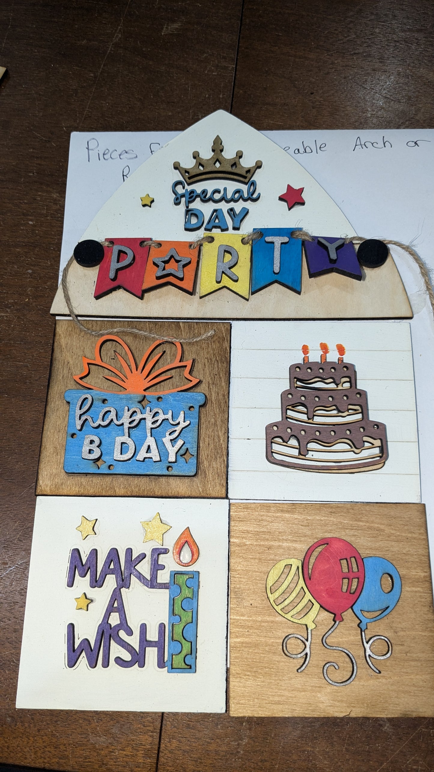 Birthday Kit for Interchangeable arch or rectangle frame. FRAME SOLD SEPARATELY