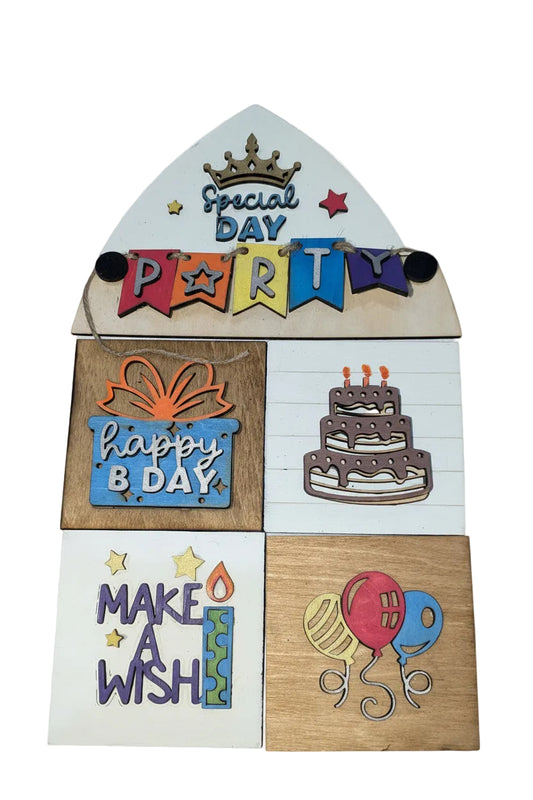 Birthday Insert Kit for Interchangeable Frame Can Fit Arch, Rectangle, or Square Frame FRAMES SOLD SEPARATELY