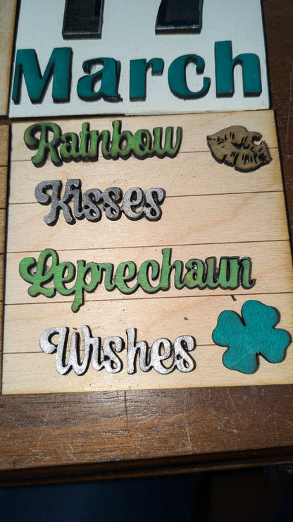 St. Patrick's Day kit for interchangeable arch or rectangle frame. FRAME SOLD SEPARATELY