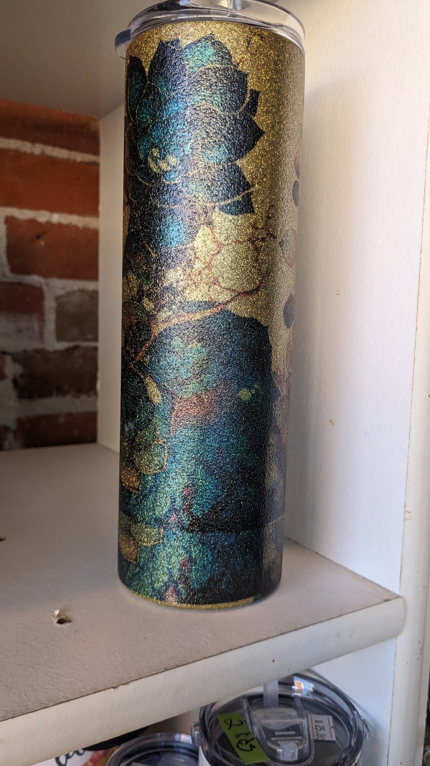 30 Oz Insulated Stainless Steel Glitter Tumbler Succulents 30su