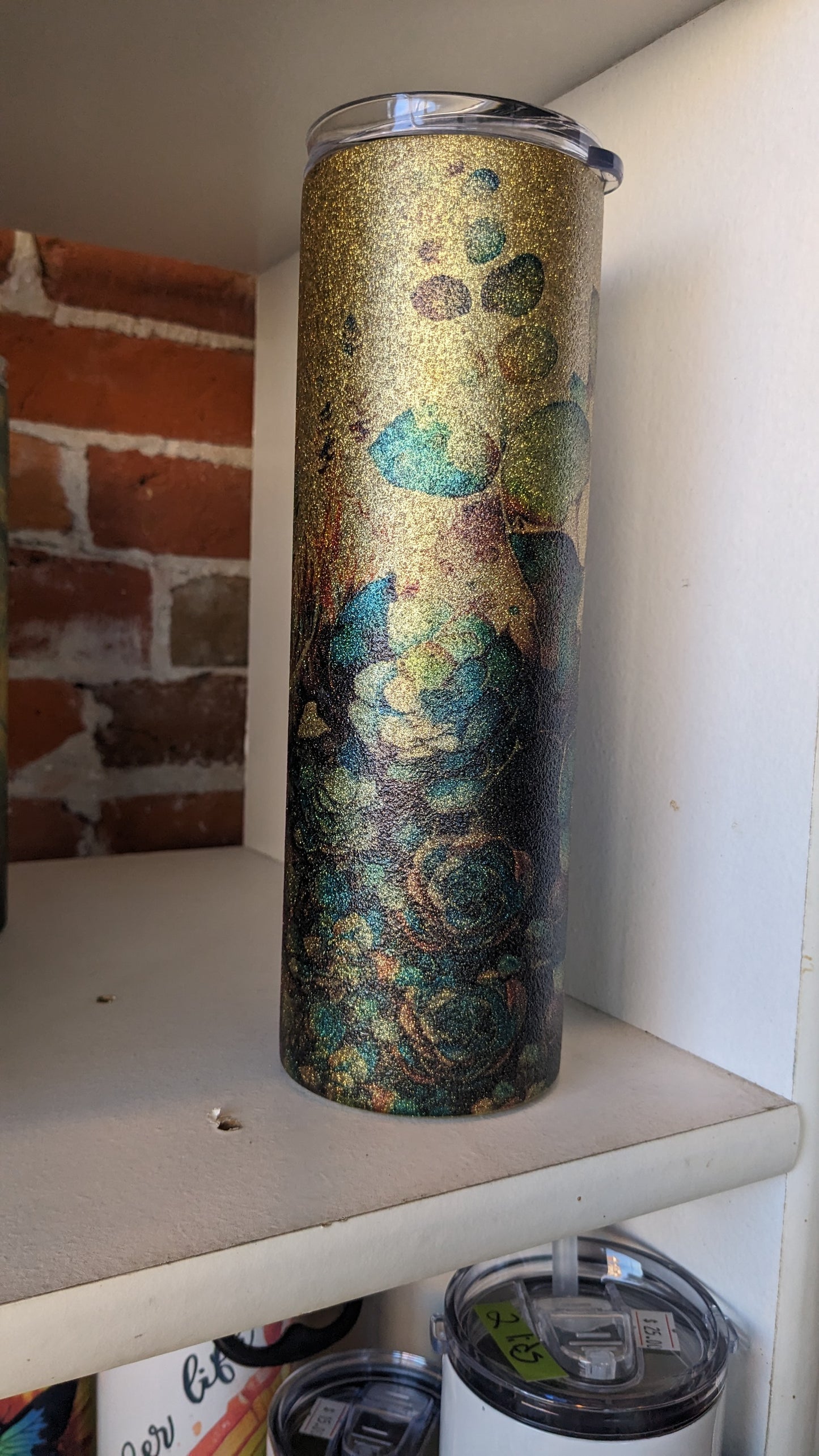 30 Oz Insulated Stainless Steel Glitter Tumbler Succulents 30su