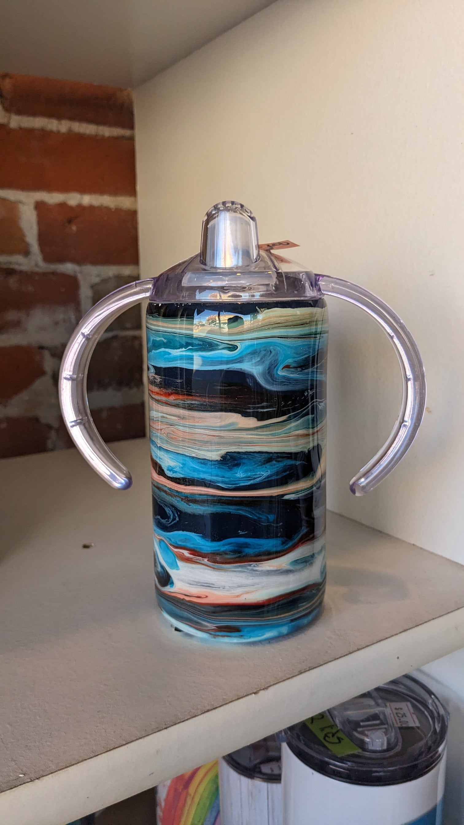 12 ounce insulated stainless steel alcohol ink sippy tumbler sc4