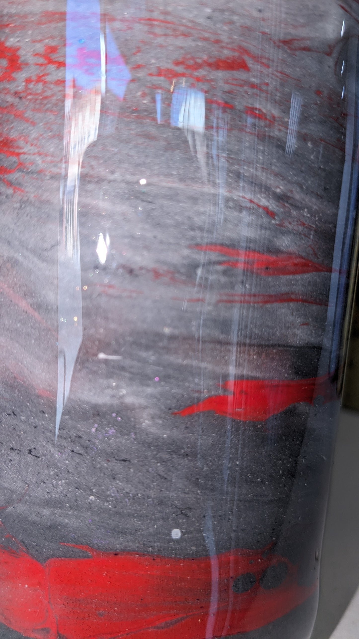 20 ounce insulated stainless steel alcohol ink art Tumbler Grey And Red ai14 CLEARANCE AS IS